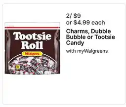 Walgreens Charms, Dubble Bubble or Tootsie Candy offer