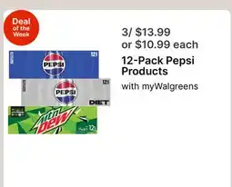 Walgreens 12-Pack Pepsi Products offer