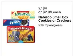 Walgreens Nabisco Small Box Cookies or Cracker offer
