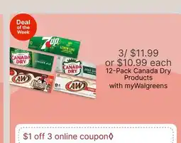 Walgreens 12-Pack Canada Dry Products offer