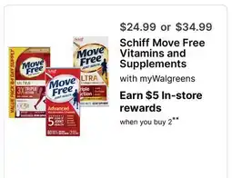 Walgreens Schiff Move Free Vitamins and Supplements offer