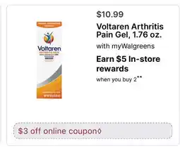 Walgreens Voltaren Arthritis Pain Gel, 1.76 oz offer