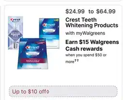 Walgreens Crest Teeth Whitening Products offer