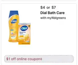 Walgreens Dial Bath Care offer