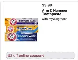 Walgreens Arm & Hammer Toothpaste offer