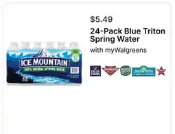 Walgreens 24-Pack Blue Triton Spring Water offer