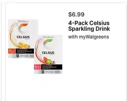 Walgreens 4-Pack Celsius Sparkling Drink offer