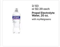 Walgreens Propel Electrolyte Water, 20 oz offer