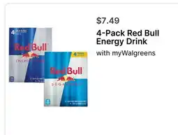 Walgreens 4 - Pack Red Bull Energy Drink offer