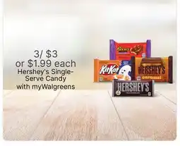 Walgreens Hershey's Single-Serve Candy offer