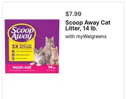Walgreens Scoop Away Cat Litter, 14 lb offer