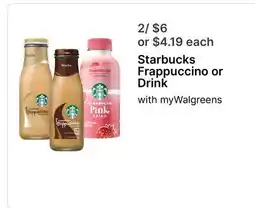 Walgreens Starbucks Frappuccino or Drink offer