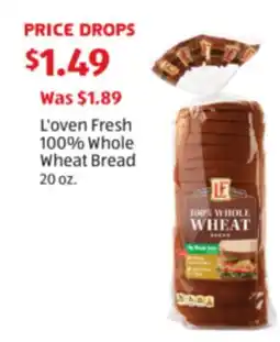Aldi L'oven Fresh 100% Whole Wheat Bread offer