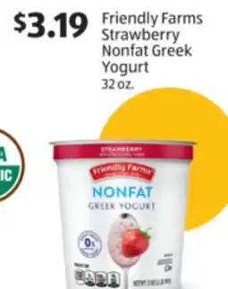 Aldi Friendly Farms Strawberry Nonfat Greek Yogurt offer