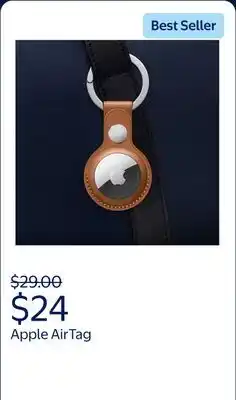 Walmart Apple AirTag - 1 Pack, Item Tracker with Apple Find My offer