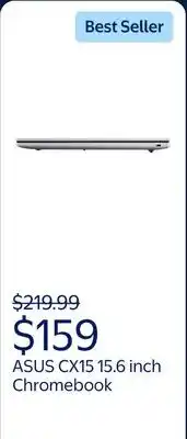 Walmart ASUS CX15 15.6 inch FHD IPS Chromebook Laptop Intel Celeron N4500 4GB RAM 128GB eMMC Pure Gray offer