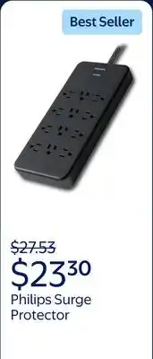 Walmart Philips Surge Protector, 12 Outlet, Adapter-Spaced, 3500J, Braided Cord, 6ft, Black offer