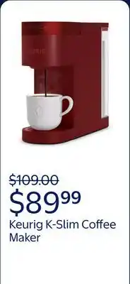 Walmart Keurig K- Slim Single Serve K-Cup Pod Coffee Maker, MultiStream Technology, Scarlet Red offer