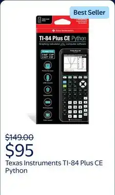 Walmart Texas Instruments TI-84 Plus CE Python Graphing Calculator offer
