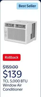 Walmart TCL 5,000 BTU Mechanical Window Air Conditioner, White, W5WM-3 offer