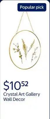 Walmart Crystal Art Gallery Hanging Gold Circular Framed Glass Dried Pressed Floral Wall Decor offer