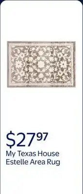 Walmart My Texas House Estelle 2' x 3' Grey White Floral Indoor Area Rug offer