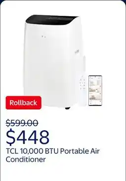 Walmart TCL Q-Series 10,000 BTU (14,000 BTU ASHRAE) Portable Air Conditioner, White, 450 Sq. Ft., H10PD56W offer
