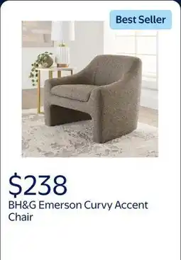 Walmart Better Homes & Gardens Emerson Curvy Accent Chair, Truffle Brown Boucle offer