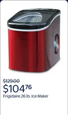 Walmart Frigidaire 26 lb. Countertop Ice Maker EFIC117-SS, Red Stainless Steel offer