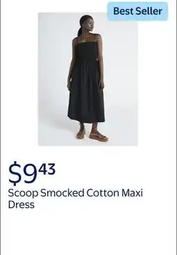 Walmart Scoop Women's and Women's Plus Smocked Cotton Maxi Dress offer
