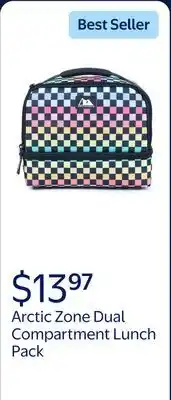 Walmart Arctic Zone Horizontal Dual Compartment Dome Lunch Pack, Rainbow Checkerboard offer