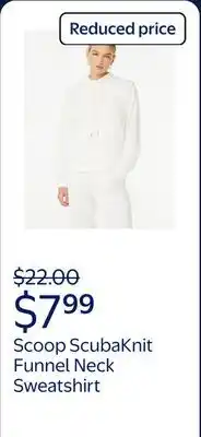 Walmart Scoop Women's and Women's Plus Ultimate ScubaKnit Funnel Neck Sweatshirt, Sizes XS-4X offer