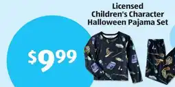 Aldi Licensed Children's Character Halloween Pajama Set offer
