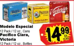 Superior Grocers Modelo Especial 12 Pack / 12 oz., Cans, Pacifico Clara, Victoria 12 Pack / 12 oz., Bottles offer
