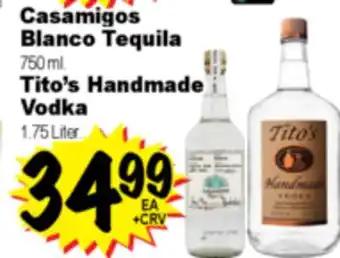 Superior Grocers Casamigos Blanco Tequila 750 ml. Tito's Handmade Vodka 1.75 Liter offer