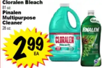 Superior Grocers Cloralen Bleach 81 oz., Pinalen Multipurpose 28 oz offer