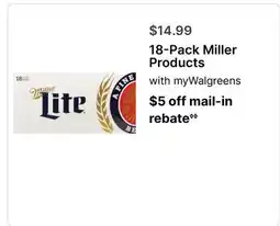 Walgreens 18-Pack Miller Products offer