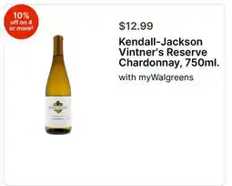 Walgreens Kendall-Jackson Vintner's Reserve Chardonnay, 750ml offer