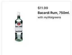 Walgreens Bacardi Rum, 750ml offer