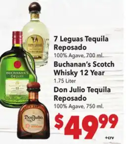 Vallarta Supermarkets 7 Leguas Tequila Reposado 100% Agave, 700 ml offer
