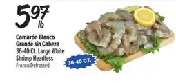 El Super Fresh 36-40Ct. Large White Shrimp Headless offer