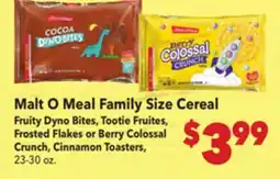 Vallarta Supermarkets Malt O Meal Family Size Cereal offer