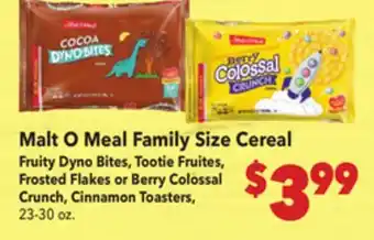 Vallarta Supermarkets Malt O Meal Family Size Cereal offer