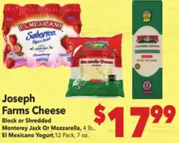 Vallarta Supermarkets Joseph Farms Cheese offer