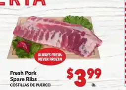 Vallarta Supermarkets Fresh Pork Spare Ribs / COSTILLAS DE PUERCO offer