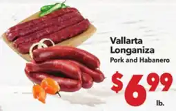 Vallarta Supermarkets Vallarta Longaniza Pork and Habanero offer