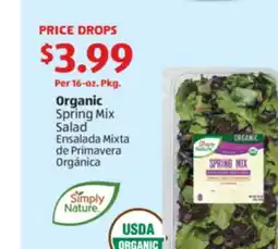 Aldi Organic Spring Mix Salad offer