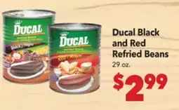Vallarta Supermarkets Ducal Black and Red Refried Beans offer