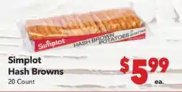 Vallarta Supermarkets Simplot Hash Browns offer