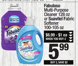 Super King Markets Fabuloso Multi-Purpose Cleaner 128 oz or Suavitel Fabric Softener offer